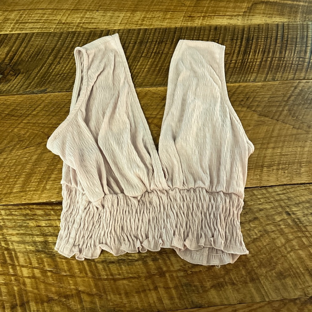 large pink crossover crop top